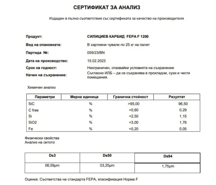 Силициев карбид F1200 - Image 3