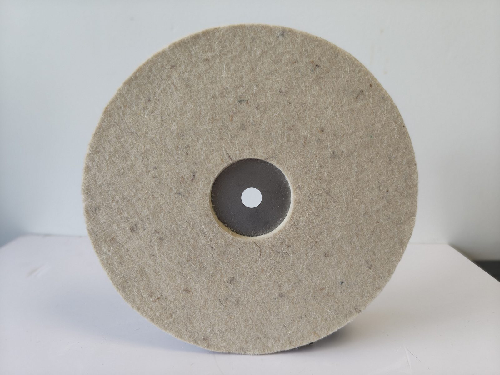 filtsov-disk-200mm-mek-filts-lice Филцов диск с мек филц 5 мм и централен отвор, изглед отгоре